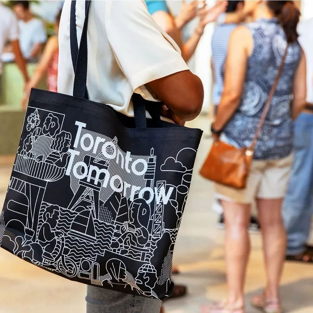 Toronto Tomorrow Black Canvas Tote Bag